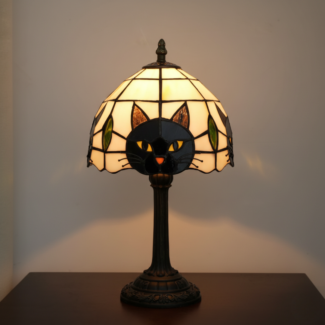 Retro Baroque Black Cat Table Lamp